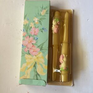 Avon Easter surprise fragrance taper candles Bunnies w/ Eggs 2 pcs in box
